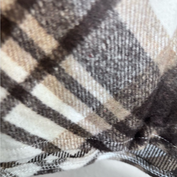 Women’s Elegant Plaid A-Line Skirt - Black, White and Tan - Picture 2 of 8